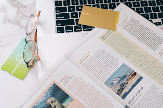 travel research on laptop